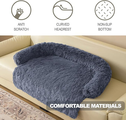 Calming Dogs/Cats Bed Mats, Dog Pad Washable Removable Couch Cover, Plush Long - Image 4