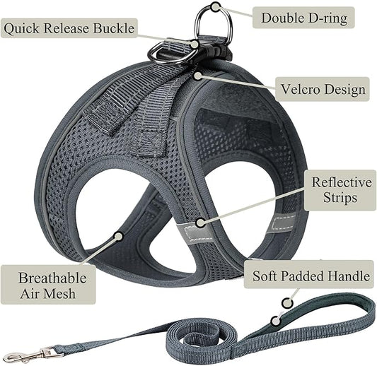 Dog Harness with Leash Set, No Pull Adjustable Reflective Step-in Puppy Pet - Image 2