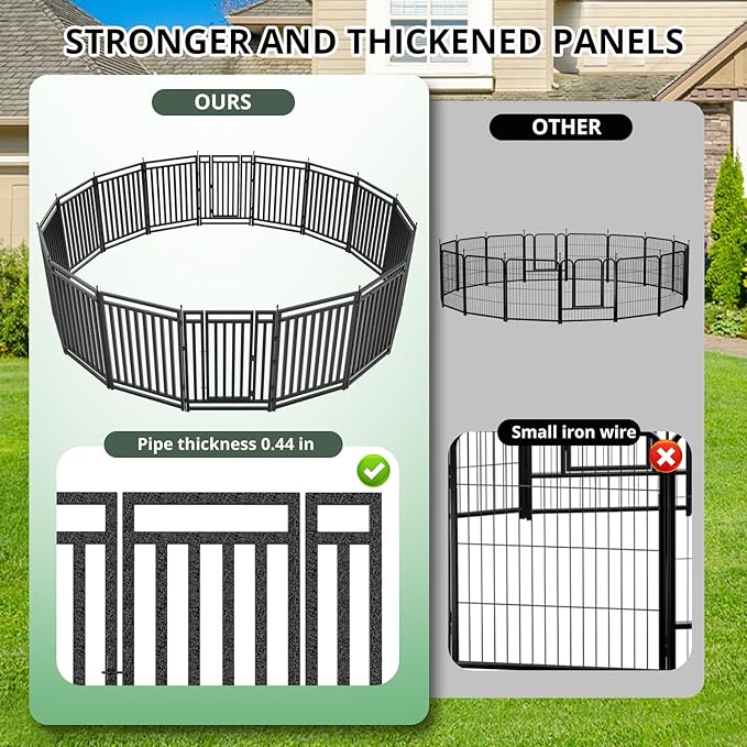 Dog Fence Outdoor for Yard Indoor Dog Playpen 40" Height 32 Panels Portable Dog - Image 2