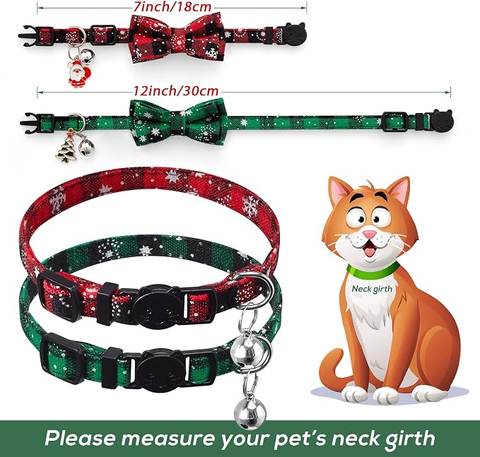LLHK 4 Pack Christmas Cat Collars - Image 4