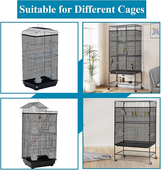 ASOCEA 2Pack Large Bird Cage Seed Cather, Bird Cage Cover Adjustable Soft Airy - Image 5