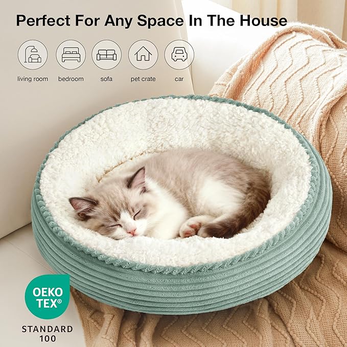 Love's cabin Round Donut Cat and Dog Cushion Bed, 20in Pet Bed - Image 6