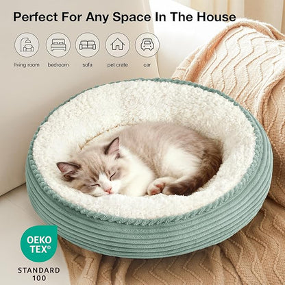 Love's cabin Round Donut Cat and Dog Cushion Bed, 20in Pet Bed - Image 6