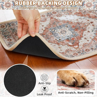 PUPTECK Dog Food Mat, Absorbent Pet Feeding Bowl Mat, Non-Slip Dog Mat - Image 4