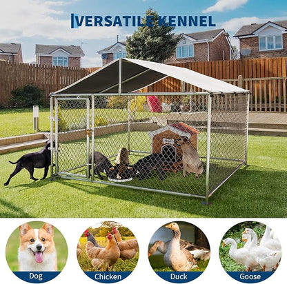 Large Dog Kennel Outdoor with Roof Heavy Duty Dog Enclosure Outside Pet Fence - Image 4