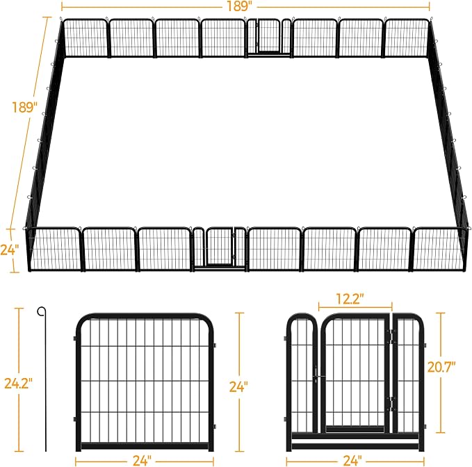 Yaheetech Dog Playpen Outdoor, 24 inch 32 Panels Dog Pen Indoor Heavy Duty - Image 6