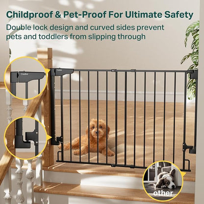 Cumbor 29.2–43" Baby Gate for Stairs, Wall-Mounted, Expandable No Bottom Bar - Image 7