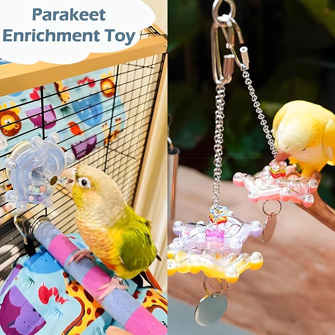 Bird Toys for Parakeets, Colorful Parakeet Toys Wheel, Interactive Spinner - Image 6