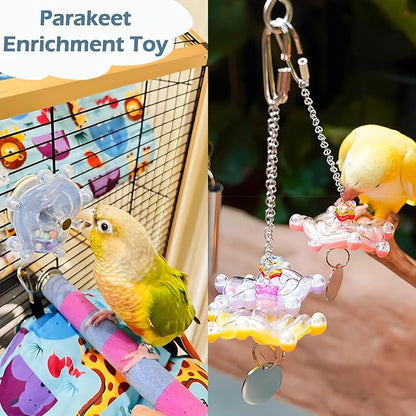 Bird Toys for Parakeets, Colorful Parakeet Toys Wheel, Interactive Spinner - Image 6