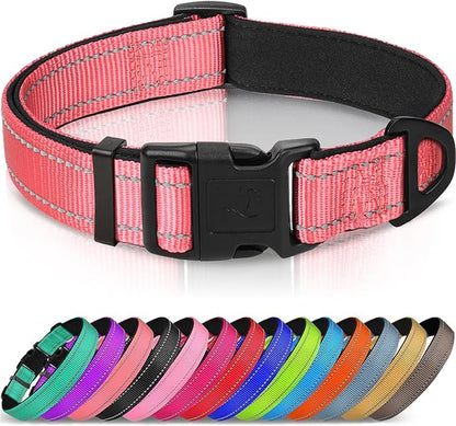 Joytale Reflective Dog Collar, Soft Neoprene Padded, Metal D-Ring, Nylon Pet by Joytale