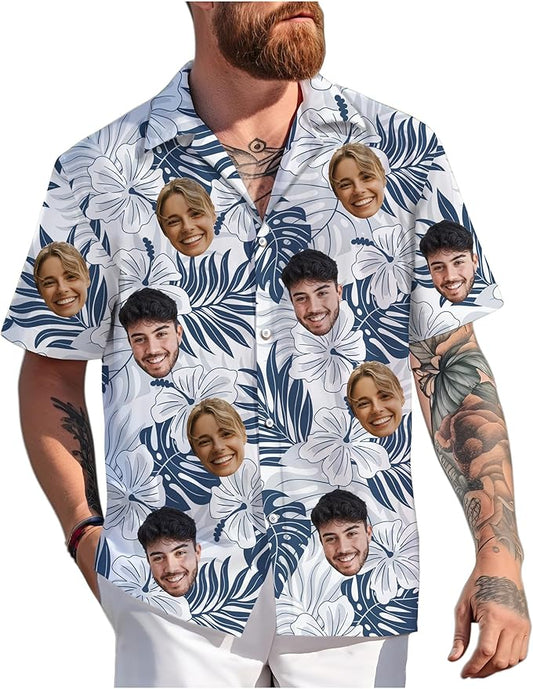 Custom Hawaiian Shirt with Face Photo Picture by GLOXO