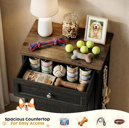 21’’W Dog Feeding Station with Storage, Tilt Out Dog Food Cabinet with Drawer - Image 3