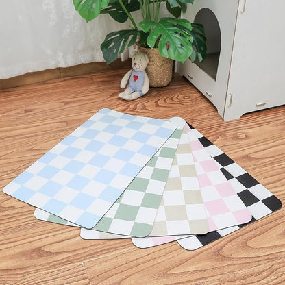 Ralxion Checkered Dog Feeding Mat, Absorbent Mats by Ralxion