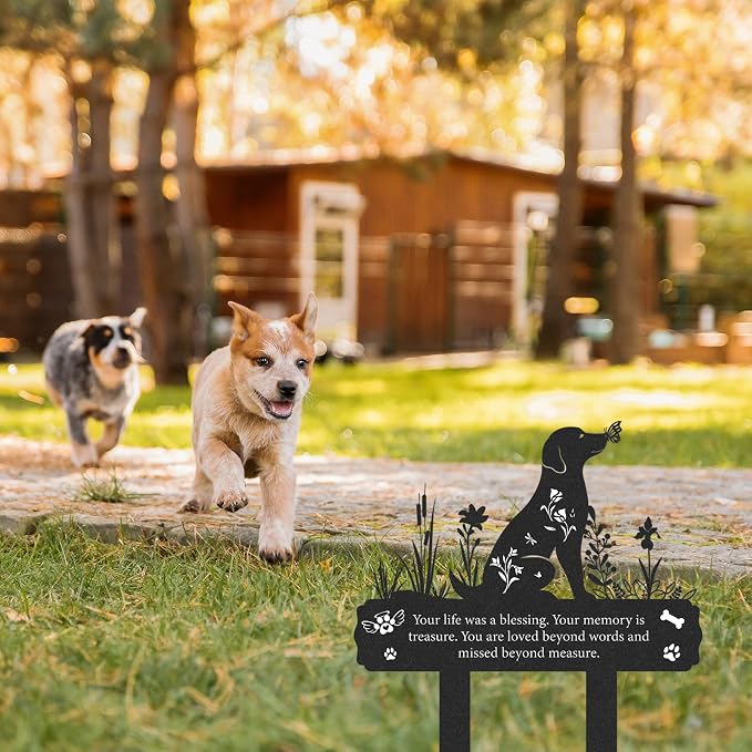 Grave Markers for Cemetery for Dog, Metal Grave Markers Yard Memorial Pet Dog - Image 5