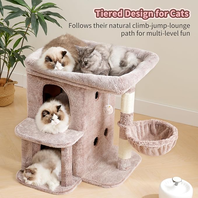 Heybly Cat Tree, 25.6-inch Cat Tower - Image 5