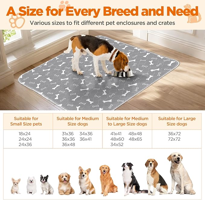 Washable Pee Pads for Dogs, 2 Pack 48"x60" Reusable Puppy Training Pads - Image 7