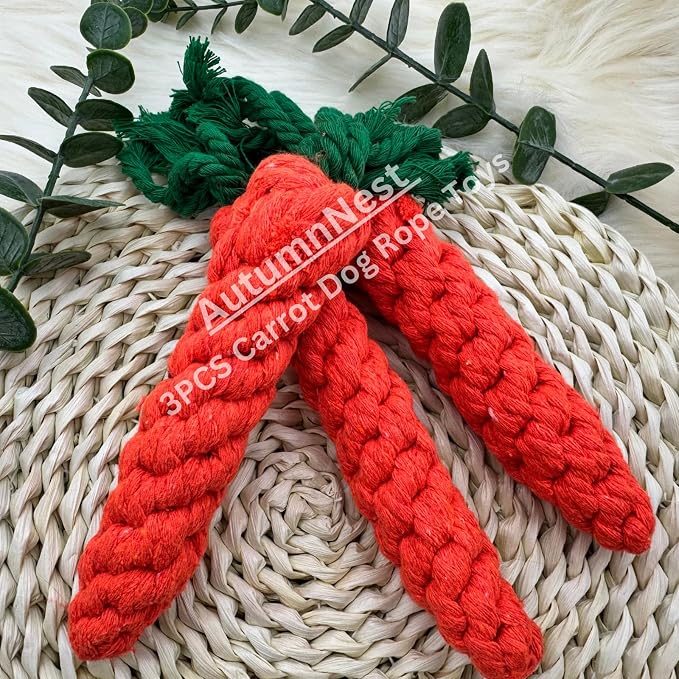 3PCS Orange Woven Pet Chew Set, Puppy Teething Chews, Dog Chew Treats, Cat - Image 8