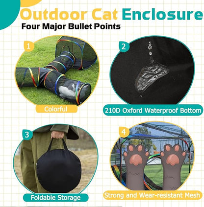 LUCKITTY Outdoor Rainbow Cat Enclosures Playground, Outside House - Image 6