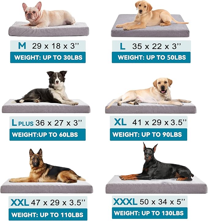 Orthopedic Extra Large Dog Bed for Large Dogs, 41 inches XL Washable - Image 4