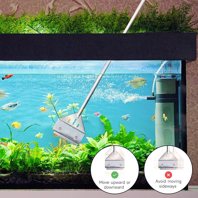 Kirecoo Algae Scraper for Glass Aquariums, 25.6" Fish Tank Cleaner, Stainless - Image 6