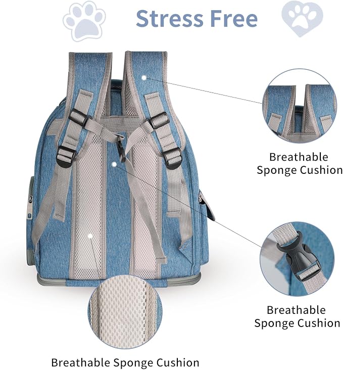 Cat Backpack Carrier for Cats and Small Dogs, Breathable Cat Bubble Backpack - Image 6