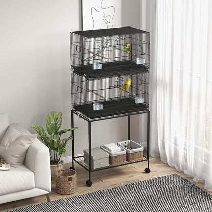 PawHut Double Stackable Bird Cage - Image 2