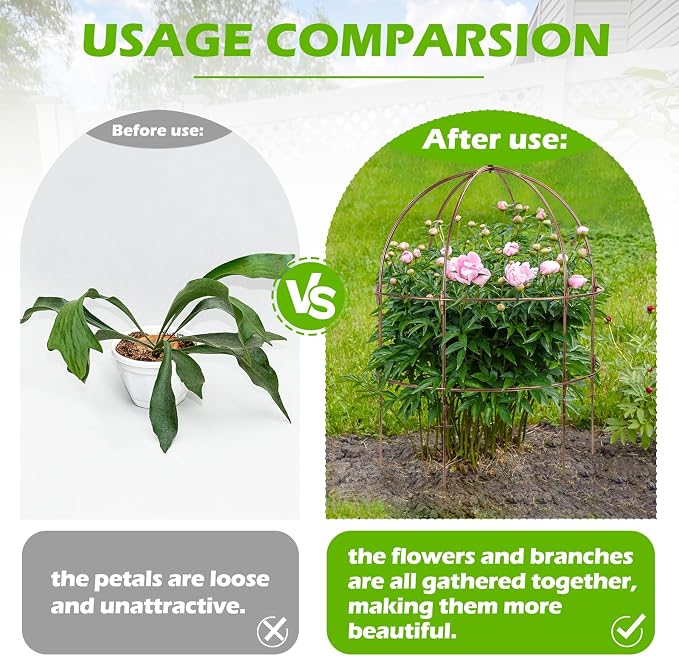 NNG 26 Inch Bird Cage Plant Support, Metal Grow Through Flower Trellis Cage - Image 5