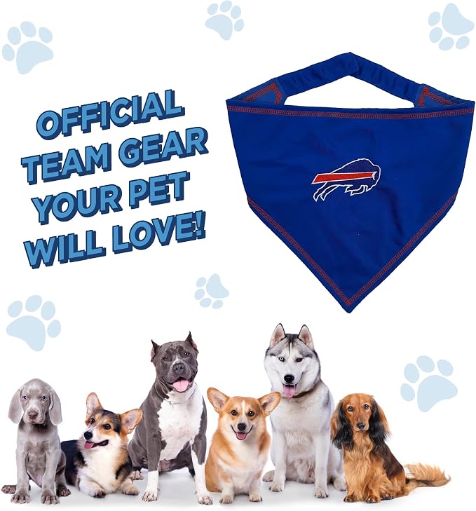 Pets First NFL Buffalo Bills TIE Bandana, Large/X-Large. Dog Bandana Scarf Bib - Image 7