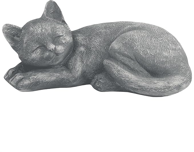 Garden Sleeping Cat Memorial Stone Cat Grave Marker Remembrance Kitten Statues - Image 9