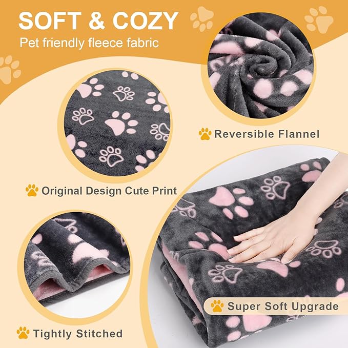 Upgraded Dog Blankets for Large Dogs, Cat Flannel Blankets Washable, - Image 3