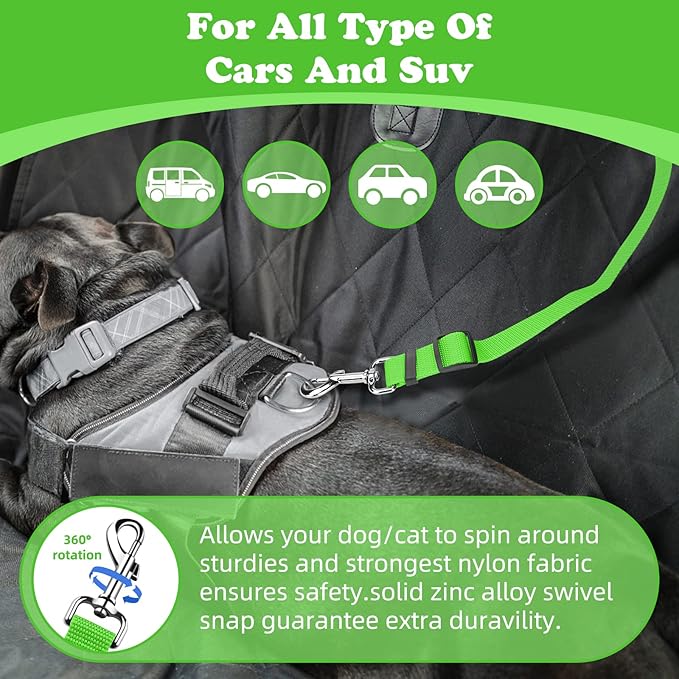 BWOGUE Pet Dog Cat Seat Belts, Car Headrest Restraint Adjustable Safety Leads - Image 5