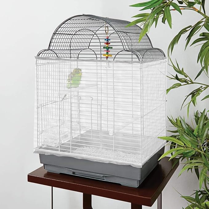 Bird Cage Cover 2 Pcs Universal Bird Cage Seed Catcher Parrot Nylon Mesh Net - Image 7
