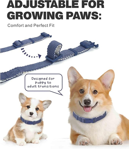 Dynmeow Soft and Breathable Cotton Dog Collar, Durable Adjustable Pet Collar - Image 3