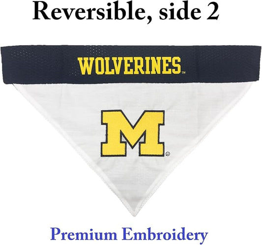 Pets First Collegiate Pet Accessories, Reversible Bandana, Michigan Wolverines - Image 2