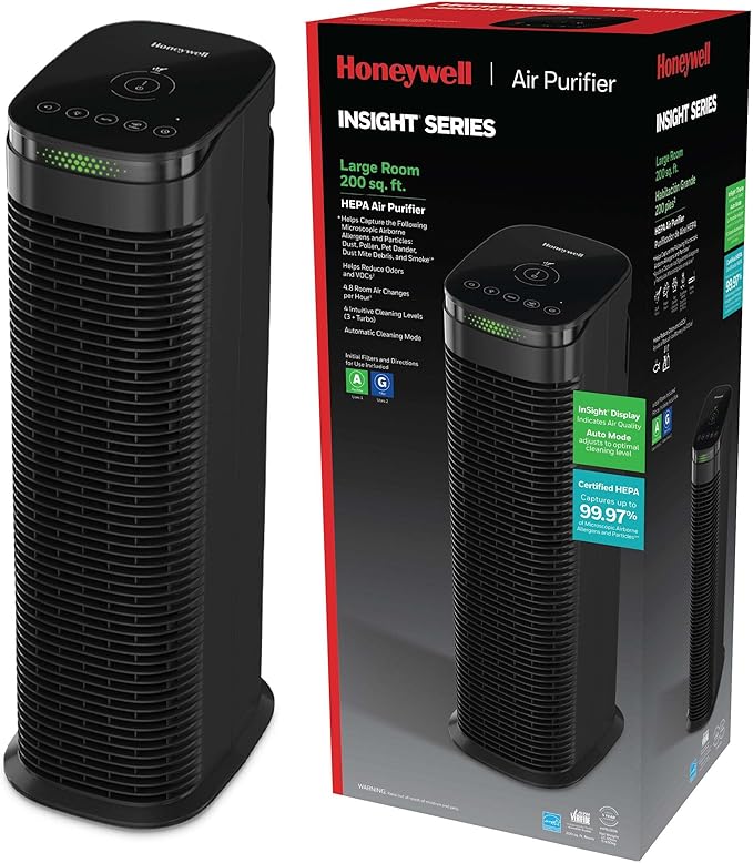 Honeywell HEPA Air Purifier for Home, 990 Ft² Rooms in 1 hour, HEPA Filter by HoneywellPluggedIn