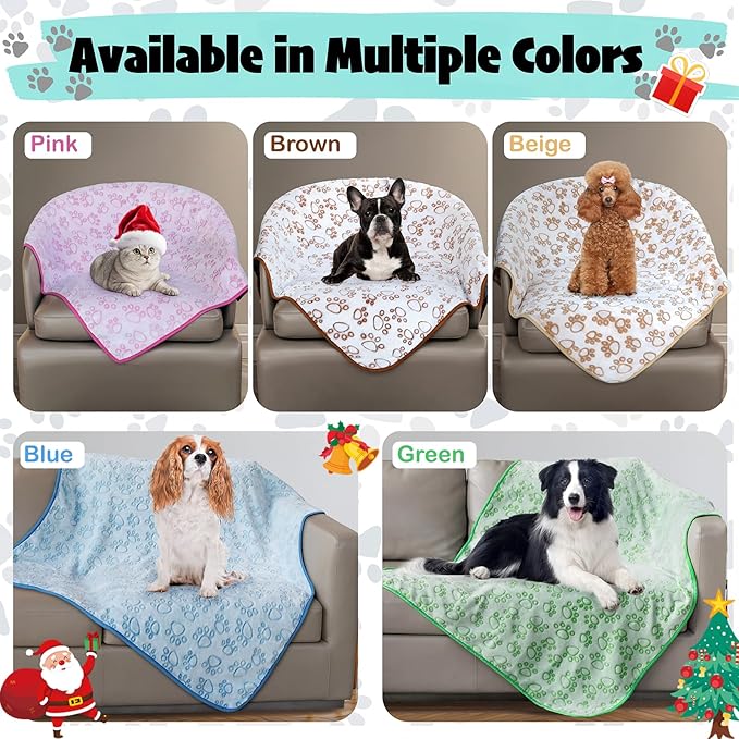 Blue Dog Blanket for Puppy Accesssories Boy, Washable Soft Puppy Essentials - Image 4
