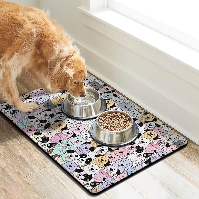 Pet Feeding Mat for Floors Waterproof Dog Mat for Food and Water Absorbent - Image 7