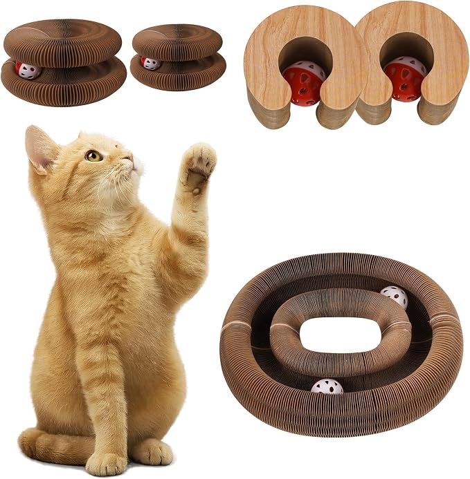 2 Pcs Kitty Kurls Cat Toy Magic Organ Cat Scratching Board, Foldable & by Unknown