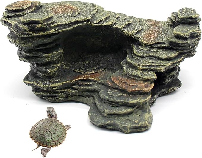 Turtle Basking Platform Shale Scape Step Ledge, Reptile Ladder Resting Terrace by relaqcc