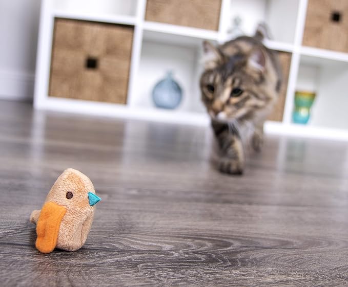 SmartyKat Chickadee Chirp Electronic Sound Cat Toy, Contains Catnip, Battery - Image 10
