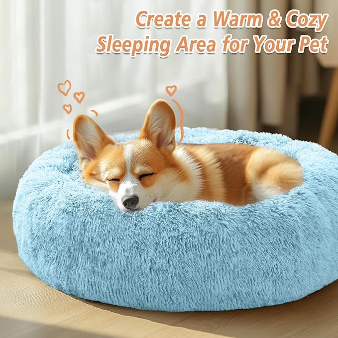 JOLLYVOGUE Calming Dog Bed Medium Size Dog, Anti-Anxiety Donut Medium Pet Bed - Image 4
