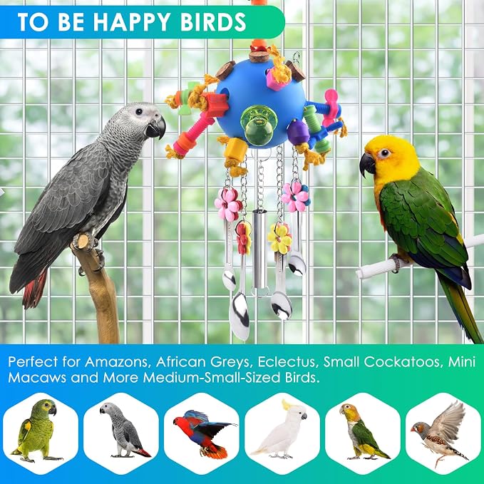 KATUMO Bird Toys, Parrot Pull Spoons Colorful Acrylic Stick Toys Bird Chew Toys - Image 6