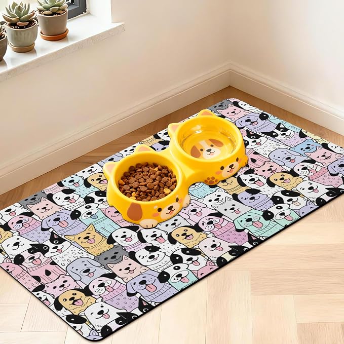 Pet Feeding Mat for Floors Waterproof Dog Mat for Food and Water Absorbent by Unknown