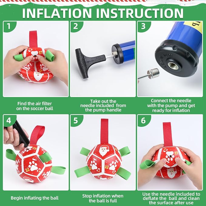 QDAN Small Christmas Dog Toys, Soccer Ball - Image 9