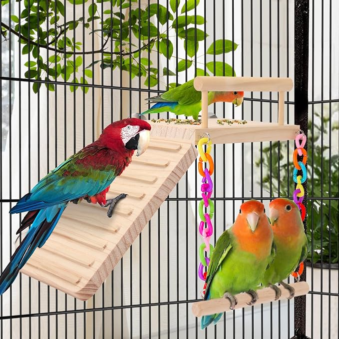 Kyouki Bird Perch Bird Cage Accessories Platform Swing - Image 7