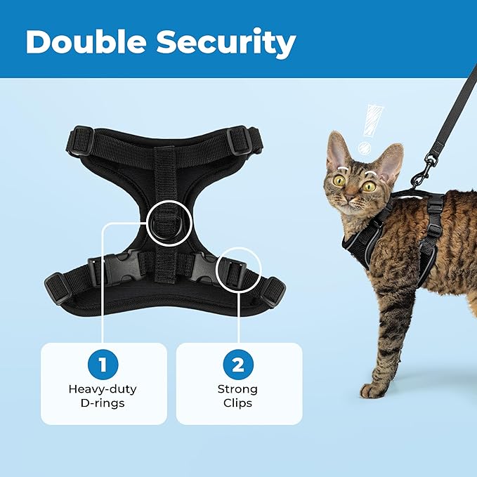 Voyager Escape-Proof Step-in Lock Cat Harness & 5ft Neoprene-Handle Leash Set - Image 5