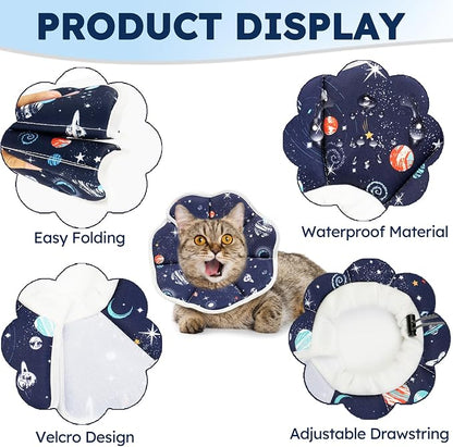 Cat Cone Collar Soft, Waterproof Cat Recovery Collar After Surgery, Adjustable - Image 2