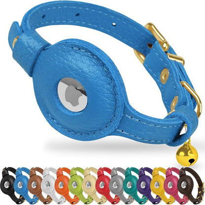 OOPSDOGGY Leather AirTag Cat Collar by OOPSDOGGY