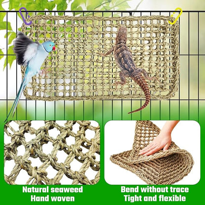 Large Bird Seagrass Mat 24 × 14 ''Natural Seagrass Woven Bird Net Hammock - Image 2