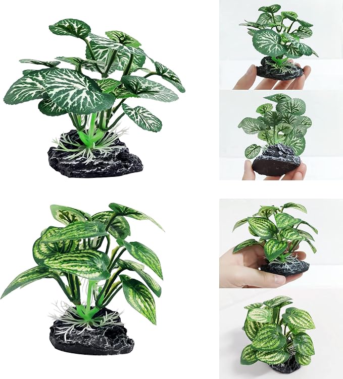 4PCS Aquarium Plants Betta Fish Tank Decorations Small Size Soft Faux Silk - Image 7